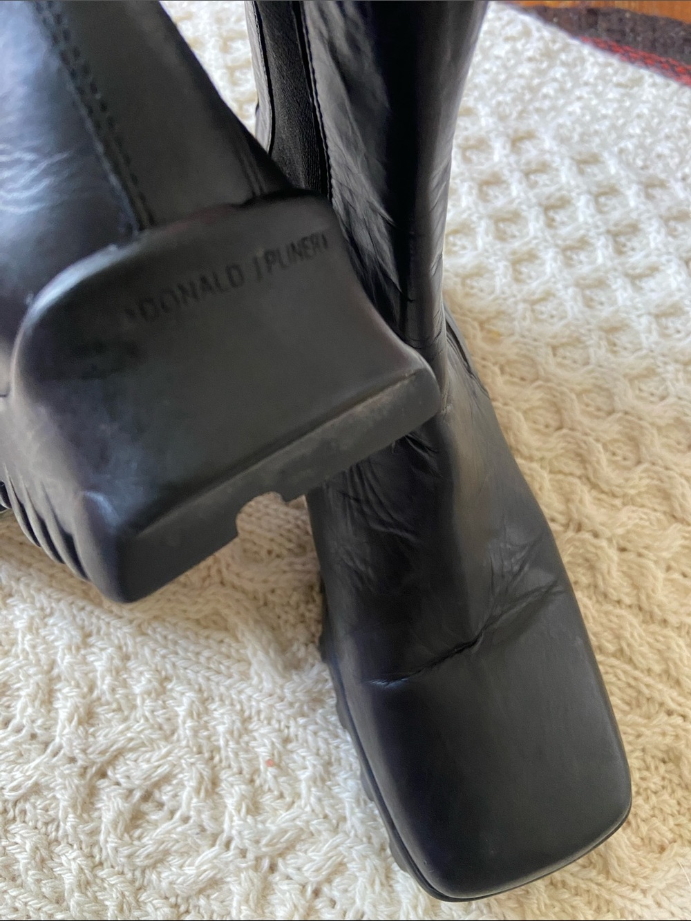 Donald J. Pliner Black Leather Lug-Sole Chelsea Boots 7.5 - Picture 13 of 16